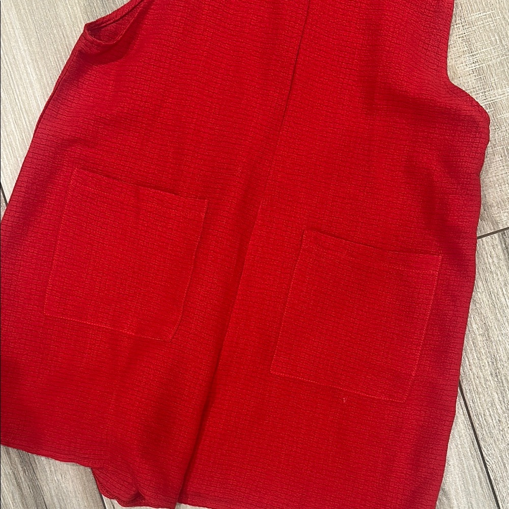 Red Romper with Pockets - Picture 2 of 6